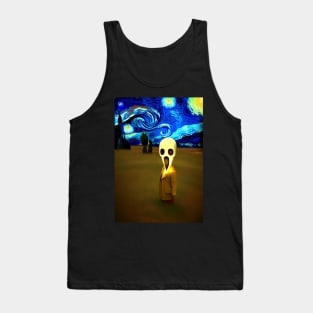 SCREAMING SKULL GHOST ON HALLOWEEN Tank Top